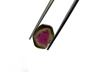 IGI certificado 3A piedra preciosa rosa de alta calidad 9mm Anillo Verde sandía Natural turmalina rebanada tratada térmicamente piedras preciosas sueltas para - Product Image 1