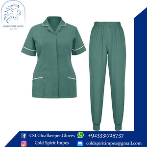 Conjunto de uniforme atlético para mujer, uniforme de enfermera con cuello en V, Top y pantalones elásticos de cintura alta, ropa de trabajo ligera - Product Image 3