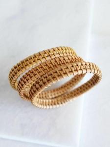 Vietnam fait à la main tissé paille osier tresse ethnique déclaration gros Bracelet rotin géométrique Bracelet Premium cadeau à bas prix - Product Image 5