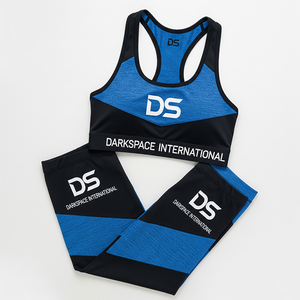 Women's Factory-Made Elastic Waist Yoga Sets Skinny Top Shorts Shorts with Front Logo Solid Pattern Gym <b>Sports</b> <b>Apparel</b> Hot Sale - Product Image 3