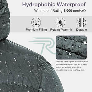 Manteau d'hiver léger et imperméable pour femme avec décoration boutonnée, capuche résistante à l'eau, pliable, élégant - Product Image 5