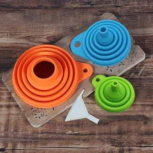 Entonnoir en silicone ISSILI avec design à large ouverture, pliable, portable, étanche, bec étroit pour usage domestique et commercial - Product Image 5