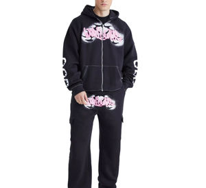 Chándal con Estampado Puff Personalizado con Logotipo para Hombre, Chándales de Invierno Transpirables de Alta Calidad para Hombre a Precio de Mayoreo - Product Image 1