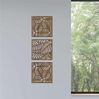 Feuille géométrique moderne Art mural en bois poli Décoration murale florale pour salon Cadeau de pendaison de crémaillère