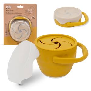 Porta Snacks Plegable de Silicona Color Ocre Tierra para Bebés y Niños - Product Image 1