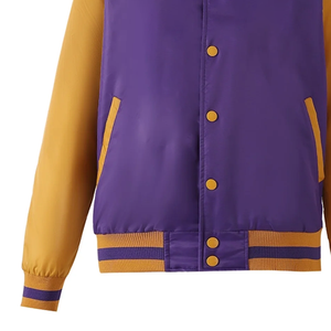 Chaqueta Bomber Universitaria Omega Morada y Dorada, Forro Personalizado, Ropa Urbana de Fraternidad Griega, Impermeable, de Secado Rápido, Mezcla de Lana, Primavera - Product Image 5