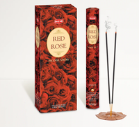 Paquete de 6 Varillas de Incienso HEM Red Rose (120 Varillas, 301g) Aroma Floral Natural para Aliviar el Estrés, Relajación y Fragancia para el Hogar
