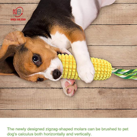 Jouet à mâcher en plastique écologique en forme de maïs pour chiens, durable, interactif, pour jouer en extérieur/en intérieur avec poignée en corde