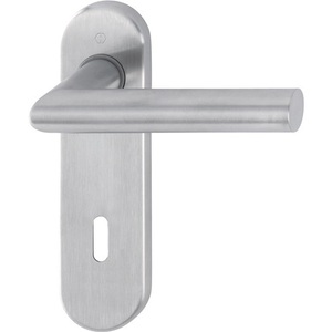 HOPPE Amsterdam E1400Z/353K Stainless Steel F69 OB Rounded Lever Handle Set Short Escutcheon for Cabinet Organizers - Product Image 1