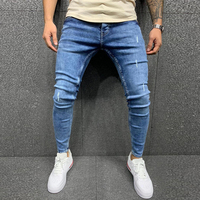 Respirant pas cher prix de gros hommes Jeans OEM mode pleine longueur Hip Hop taille basse Baggy Jeans pantalon ample Jeans personnalisés