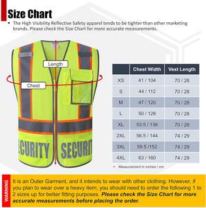 High Visibility <b>Reflective</b> Security <b>Vest</b> for Men and Women Canvas Fabric Reversible 5 Pockets Front Zipper Mesh Safety <b>Vest</b> - Product Image 6