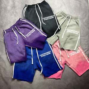 Pantalones cortos de gimnasio para hombre de alta calidad, Jogger de Color sólido lavado con ácido con ropa de calle transpirable de peso pesado, logotipo de serigrafía personalizado - Product Image 3