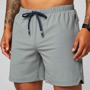 2025-26 pantalones cortos de cintura elástica para hombre con logotipo personalizado, ropa deportiva holgada de verano, pantalones cortos de gimnasio negros informales para hombre con servicio OEM - Product Image 1