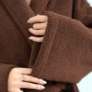 Automne et hiver chaud long corail velours épais Couple bain peignoirs hommes femmes Robe serviettes de bain pour adultes - Product Image 6