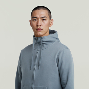 Personalizado 280 gramos 100% algodón grueso peso pesado Regular Fit cremallera Sudadera con capucha hombres Casual sólido alta calidad Invierno Polar servicio OEM - Product Image 3