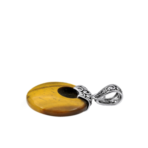Colgante Religioso de Ojo de Tigre Amarillo, Joyería de Plata de Ley Hecha a Mano, 30 Quilates - Product Image 2