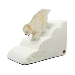 [AllmioPet] Escalier pour animaux de compagnie en tissu nuage, 4 marches, ivoire, AMP 4 IV, conçu pour les chiots, les chatons, les animaux de compagnie âgés, mouvement quotidien - Product Image 3