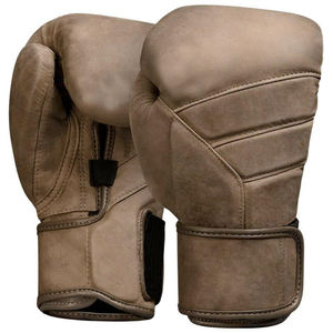 Nouvelle arrivée de gants de boxe en cuir véritable de marque personnalisée Gant d'entraînement de gymnastique gagnant avec fermeture de poignet en relief - Product Image 1