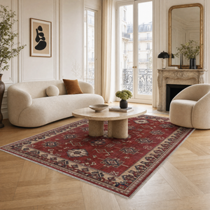 Netline Home Curated Medallion Burgundy Traditional <b>Washable</b> <b>Rug</b> - Product Image 2