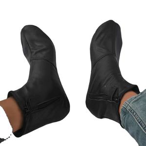 Calcetines de Cuero Unisex de Color Sólido Personalizados con Cremallera, Color Marrón, Alta Calidad, Casuales de Primavera, para Montar a Caballo - Product Image 5