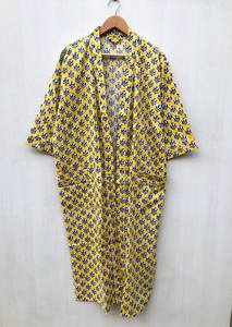 ชุดกิโมโนผ้าฝ้ายลายดอกไม้ พิมพ์ลายบล็อก สไตล์โบฮีเมียน ชุดเจ้าสาว ขายส่งราคาดีที่สุด - Product Image 3