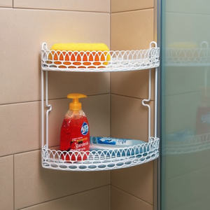 Estante de Esquina para Ducha Blanco 161433 con 2 Estantes Atornillables (23x31cm) para Baño Artex, para Organización - Product Image 3