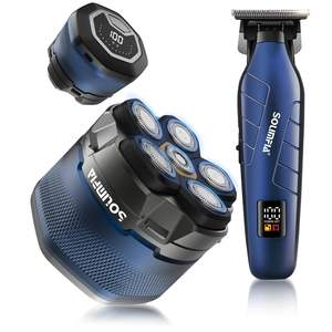 Kit de Afeitadora Eléctrica Recargable Mejorada con Pantalla LED, Recortadora de Pelo para Hombres Calvos, Gran Capacidad de Batería, Magnética y Lavable - Product Image 2