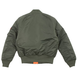 Blouson aviateur pour homme de l'usine OEM avec fermeture à glissière et patchs personnalisés, vestes d'extérieur classiques avec logo imprimé - Product Image 2