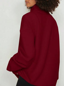 Custom Women's <b>Crewneck</b> Sweatshirts Best Selling Loose Fit Front Logo Lined Breathable for Winter Wholesale - Product Image 2