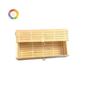 Caja de almacenamiento enrollable de bambú, caja de bambú natural tejida a mano para embalaje de regalo, caja de embalaje de joyería de bambú cuadrada para pulsera - Product Image 1