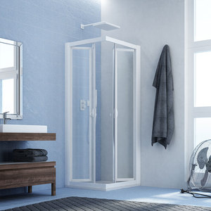 Forte <b>PVC</b> Shower Screen with 10mm Acrylic Glass Reducible Anti-Limescale Flexible Corner Opening <b>Door</b> - Product Image 1