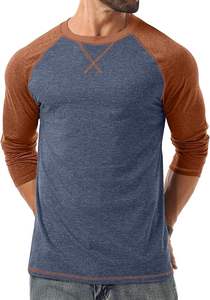 T-shirt pour homme à manches longues de haute qualité en gros, 100% coton, tricot uni, sérigraphie personnalisée, logo personnalisé, lourd, régulier - Product Image 4