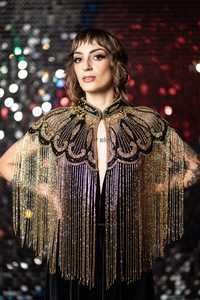 เดรสแขนกุดผ้าชีฟองปักเลื่อมแวววาวลูกปัดชุดเดรสปาร์ตี้ชุดสวมใส่ได้หลายแบบปักพู่ชุดราตรีที่สมบูรณ์แบบ - Product Image 4