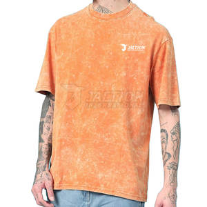 Camiseta estampada holgada hecha de poliéster y algodón de la mejor calidad para hombre, camisetas de lavado ácido, camiseta de lavado ácido para hombre al por mayor - Product Image 2