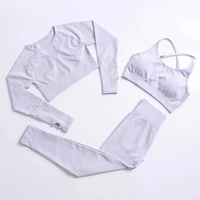 Ensemble de sport 3 pièces respirant et écologique pour femme, grande taille, imprimé, séchage rapide, antibactérien, coupe-vent