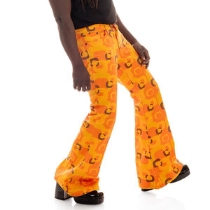 Pantalons évasés décontractés pour hommes, imprimés sur mesure, de haute qualité, avec service OEM, 100% coton, anti-froissement, taille haute - Product Image 2