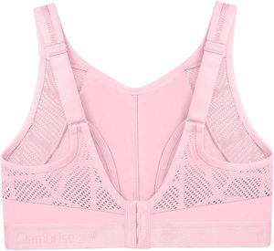 Digital Printing Logo Mesh High <b>Support</b> Four-Way Stretch Women's Sports Bra <b>Crop</b> <b>Top</b> Crisscross Straps Spandex/Nylon Fabric - Product Image 5