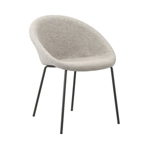 Upholstered Dining <b>Chair</b> with Padded Fabric <b>Shell</b> and Anthracite Painted Four-Leg Metal Frame for Restaurant Hotel Made in Italy - Product Image 2