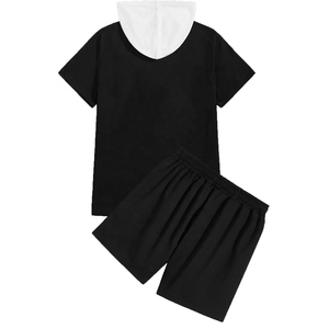 T-shirt d'été personnalisé à prix de gros pour hommes, imprimé avec cordon de serrage, ensemble court de 2 pièces, vêtements de sport de jogging pour l'entraînement - Product Image 2