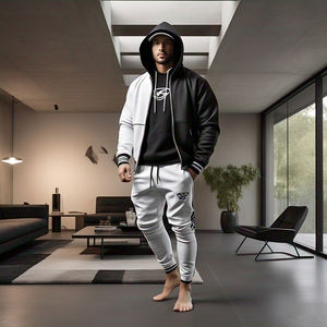 Sudadera con capucha de alta calidad, pantalones de chándal, ropa deportiva para hombre, chándal para correr, chándal de lana de algodón transpirable para hombre - Product Image 4