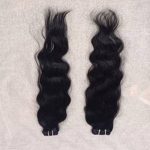 Extensiones de cabello humano Remy indio de un solo donante, libres de químicos y de larga duración con ondas naturales rectas y rizadas - Product Image 1