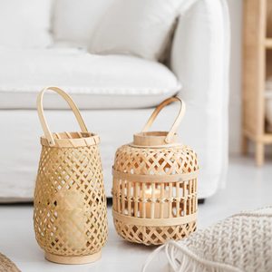 Portavelas tejido a mano con farol de bambú hecho a mano de estilo Vintage más vendido para decoración del hogar - Product Image 6