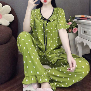 [COSTURA DE FÁBRICA] PW49 Pijamas de lujo para mujer de primavera 100% algodón gasa transpirable ayuda al usuario a sentirse cómodo para todos - Product Image 3