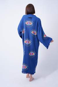 ชุดเดรสแฟชั่นสตรีชุดเดรสชายหาดผ้าเรยอนปักลายชุดเดรสแม็กซี่แขนสั้นผ้าคอตตอนสำหรับงานปาร์ตี้ - Product Image 4