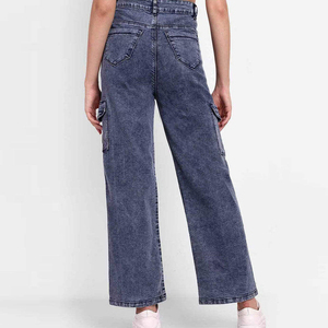 Jean droit en denim pour femme, best-seller, taille mi-haute, respirant, coupe-vent, séchage rapide, 100 % coton de haute qualité, durable - Product Image 2