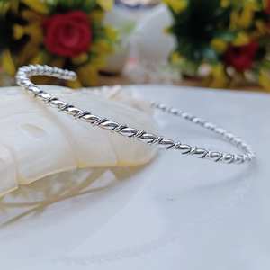 Pulsera de Bahamas Vintage hecha a mano para mujer, brazalete apilable con textura trenzada chapada en plata de ley, brazaletes de moda cristiana - Product Image 5