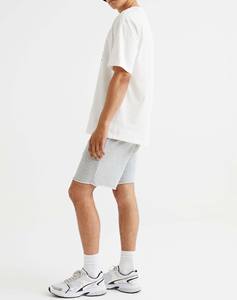 Pantalones cortos de gimnasio cómodos con estampado de logotipo personalizado para hombre, pantalones cortos informales de talla grande con cierre de cintura elástica, patrón sólido de lona - Product Image 6