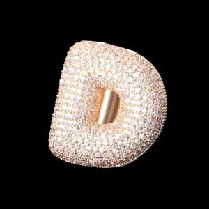 แหวนทอง VVS Moissanite สุดหรู925ชุบด้วยเงินสเตอลิง A-Z แหวนฮิปฮอปเย็นมีตัวอักษรสำหรับสวมใส่ในชีวิตประจำวันในราคาที่ต่ำกว่า - Product Image 4