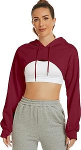55% Cotton 45% Spandex Drop Shoulder Style Oversized <b>Cropped</b> Fit Willow Women Classic Capital Full Zip Cotton Korean Crop Hoodie - Product Image 2