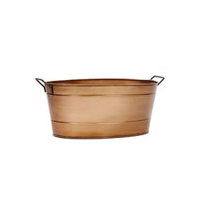 Bronze Finish Embossed Stainless Steel Storage Tub Durable Modern Luxury Oval Galvanized Wine Cooler Drinkware Accessories - Product Image 3